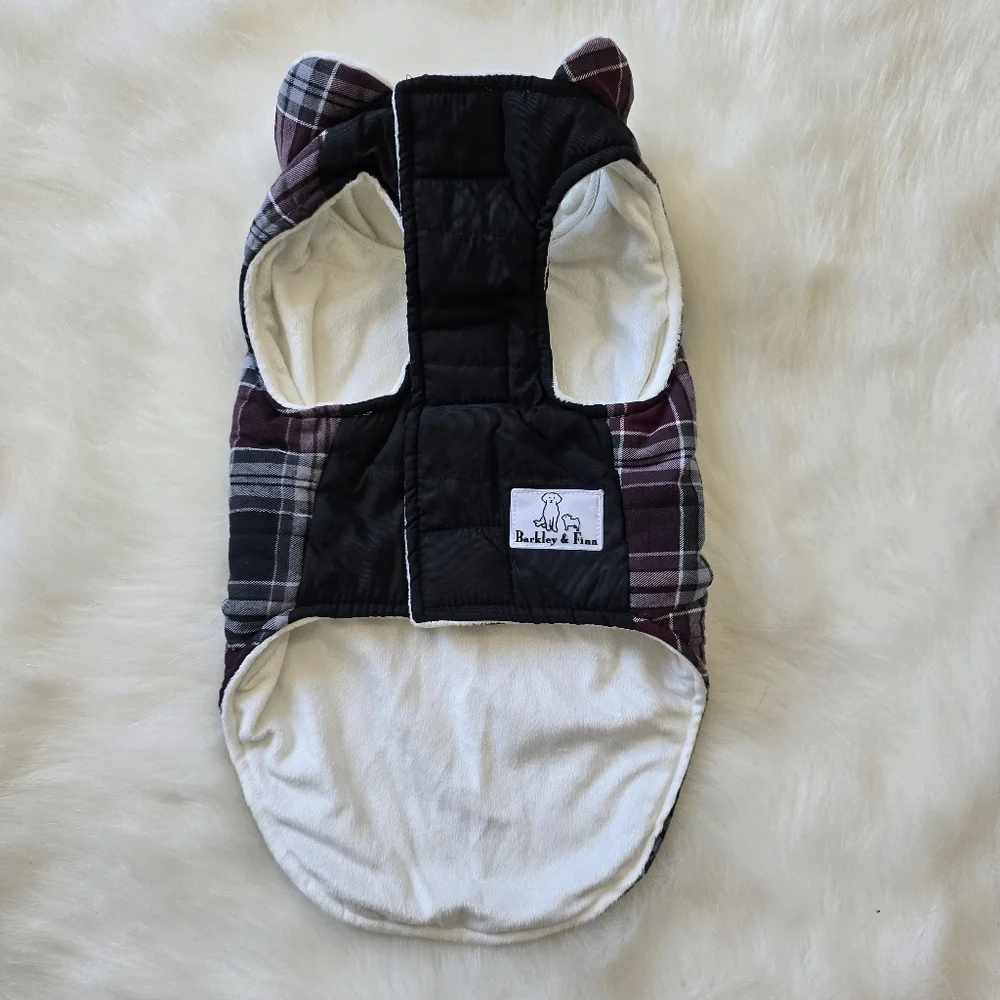 Barkley & Finn Reflective Plaid Dog Coat Medium